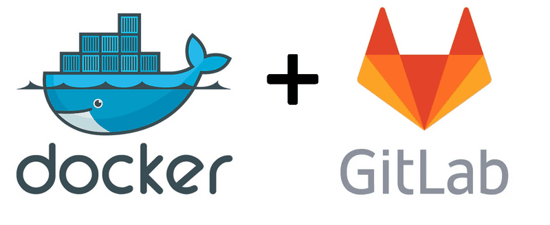 Docker and GitLab logos